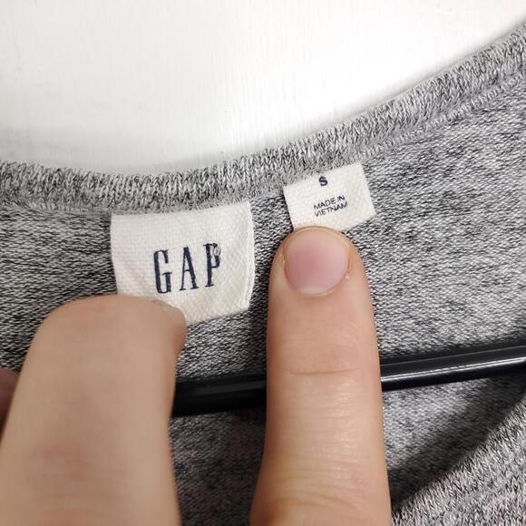 Gap Dress Womens Small Midi Gray Heather Tie Waist Stretchy Short Sleeve - Picture 6 of 10